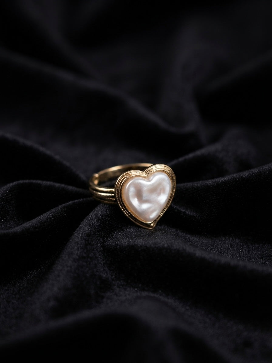 Pearl Heart Ring