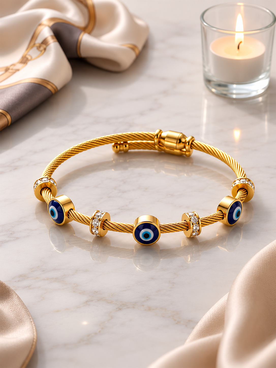 Evil Eye Bracelet ~ Anti Tarnish