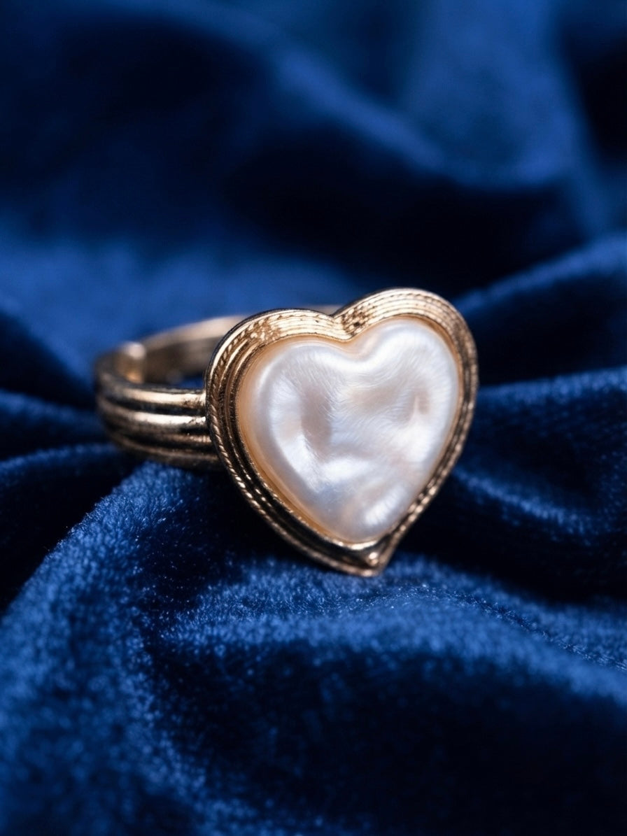 Pearl Heart Ring