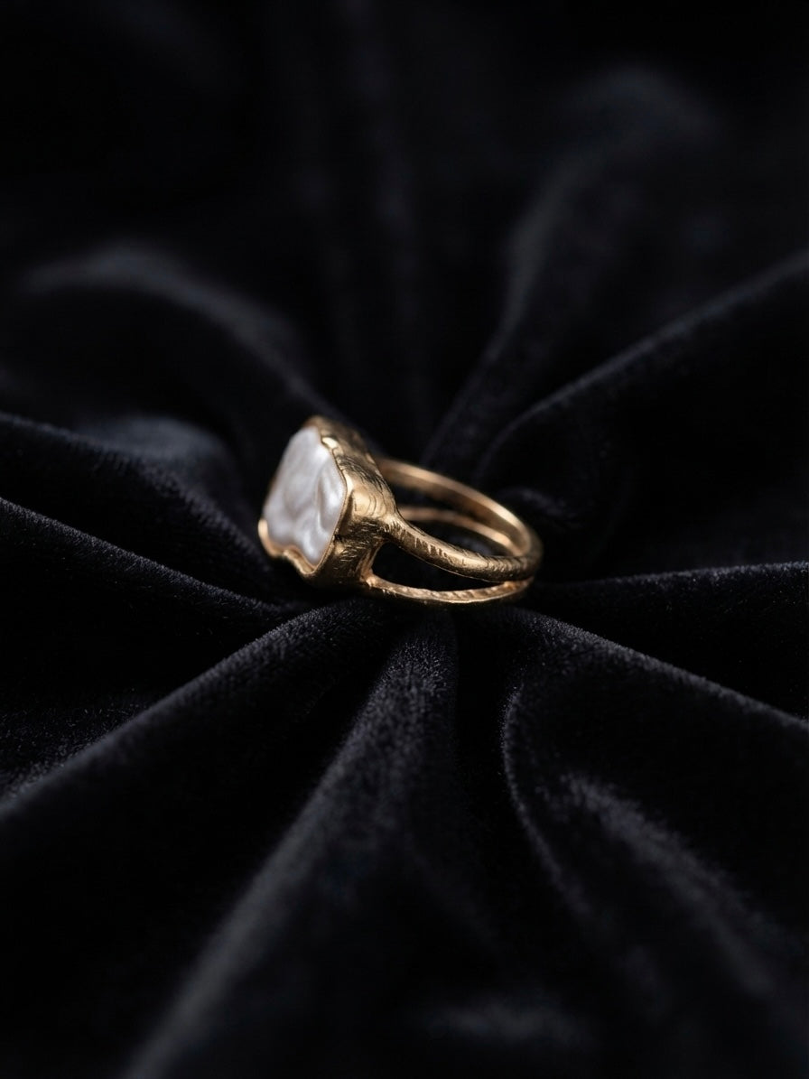 Moonlit Pearl Ring