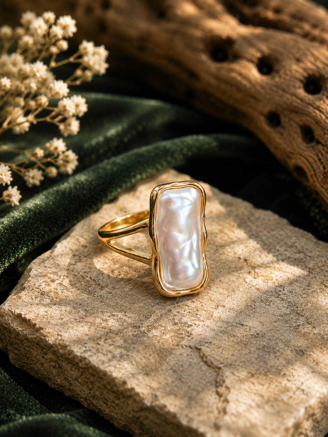 Moonlit Pearl Ring