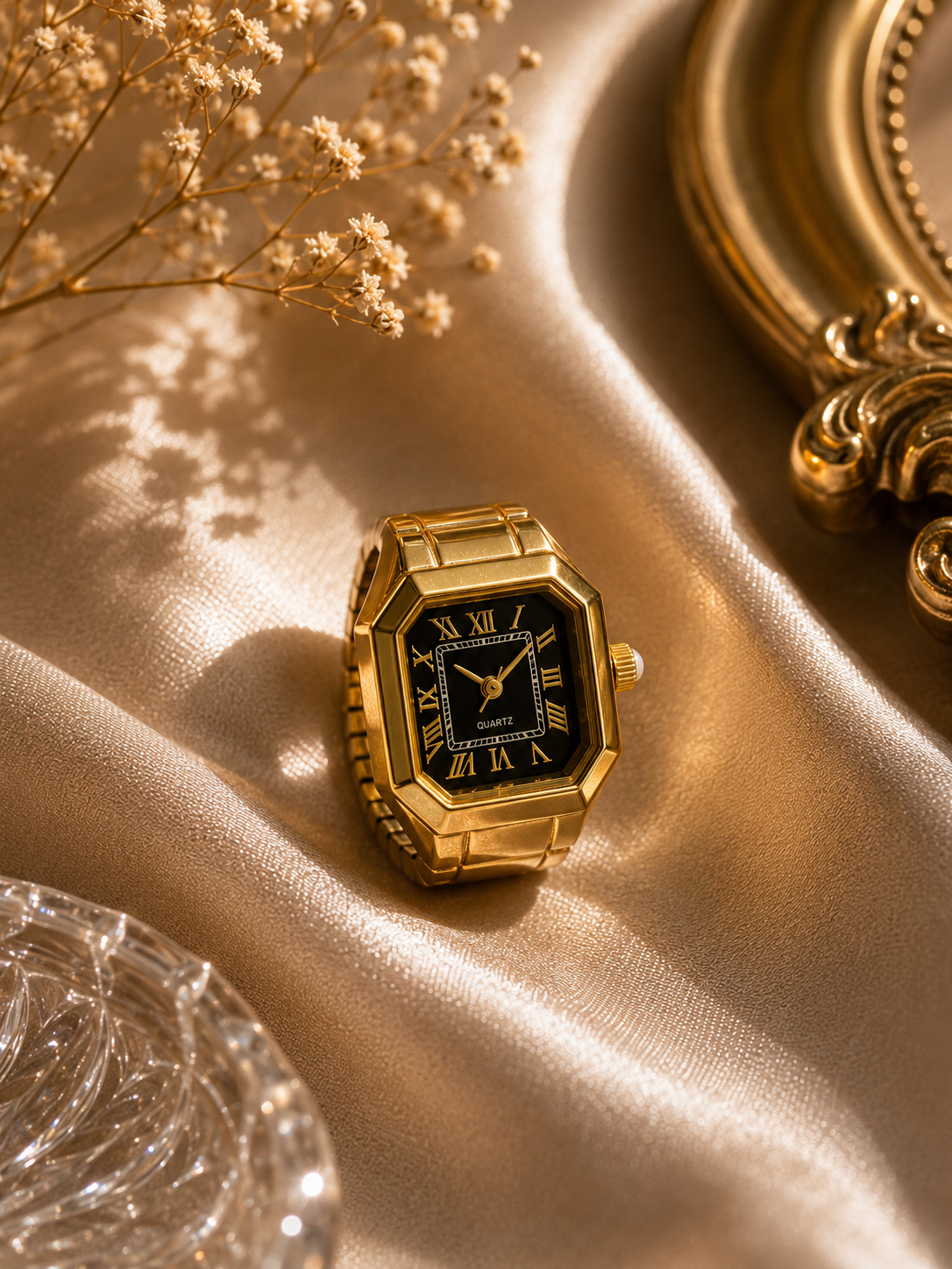 Noir Luxe Ring Watch