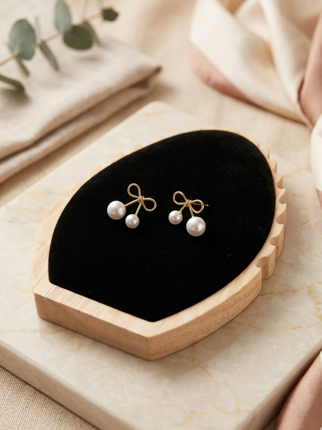 Bow Pearl Drop Earring- Anti Tarnish