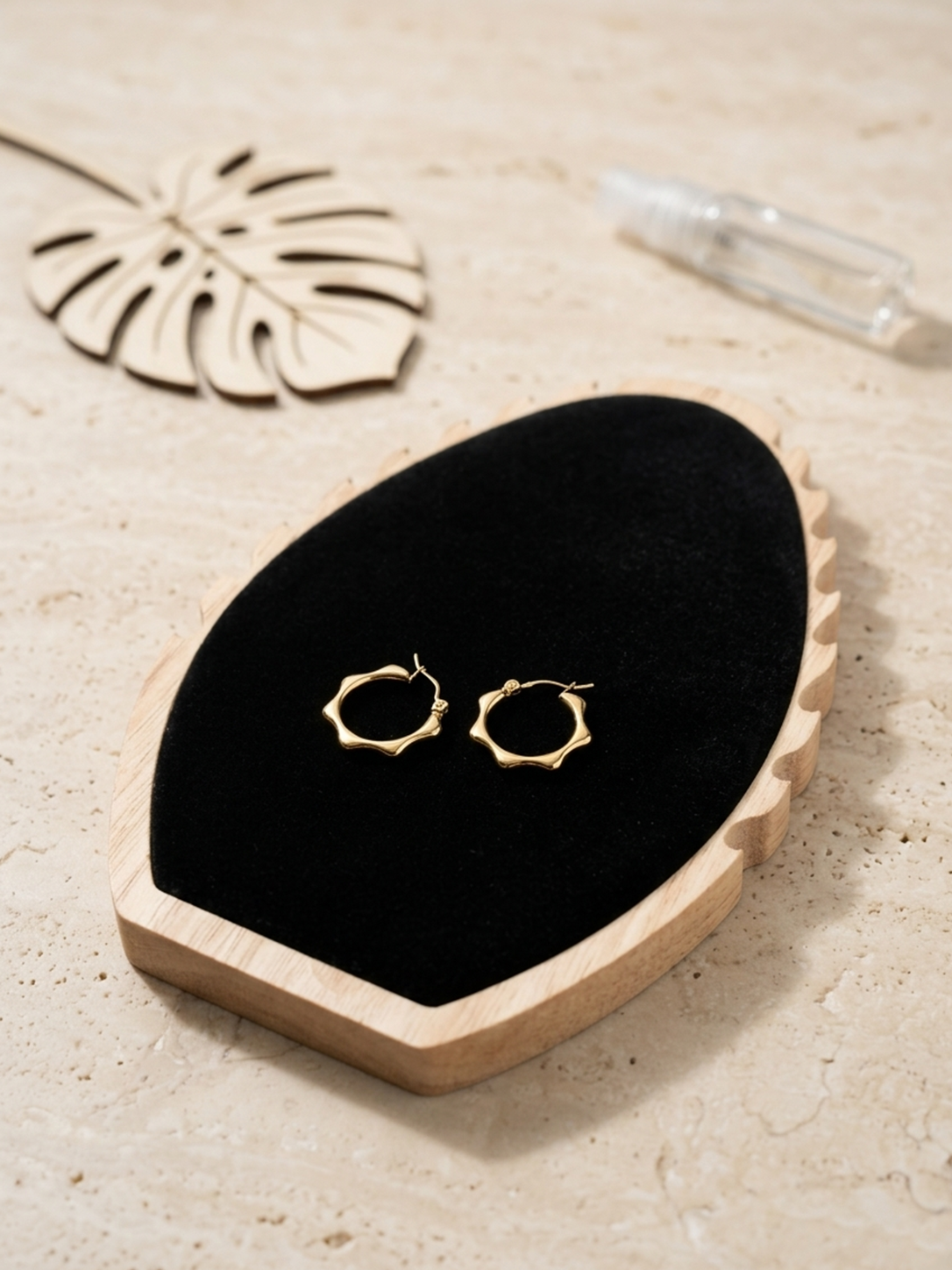 Gold Wavy Hoops