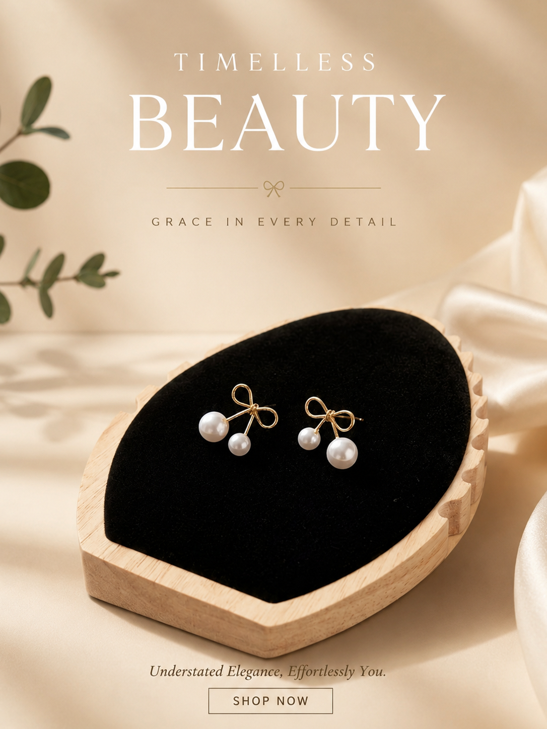 Bow Pearl Drop Earring- Anti Tarnish